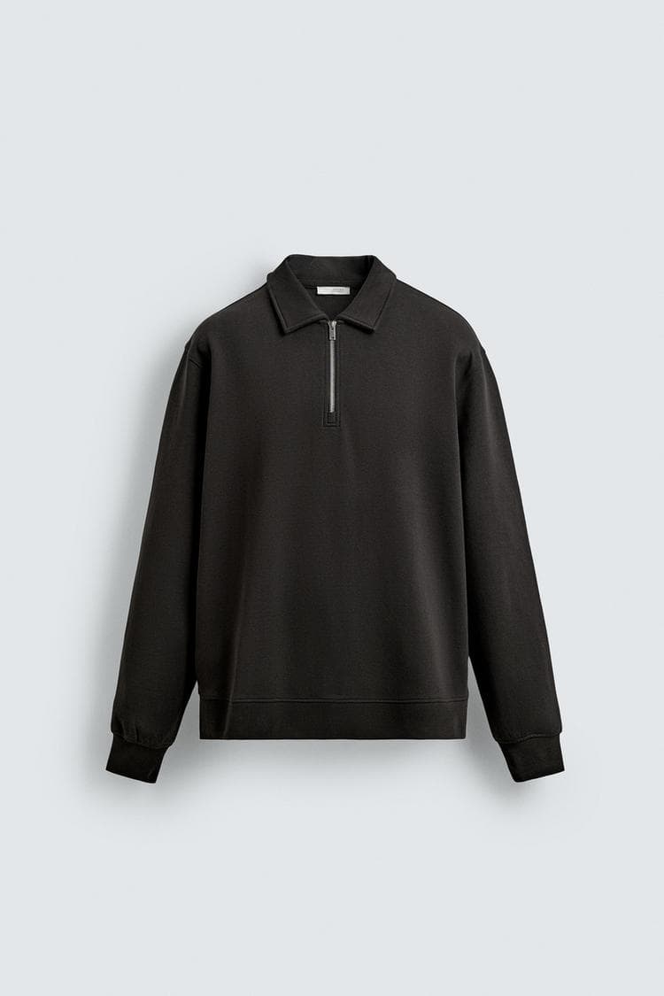 SWEATSHIRT POLO INTERLOCK COM FECHO