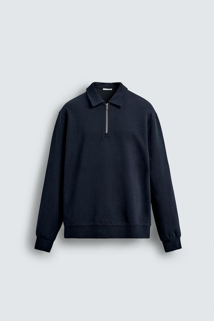 SWEATSHIRT POLO INTERLOCK COM FECHO