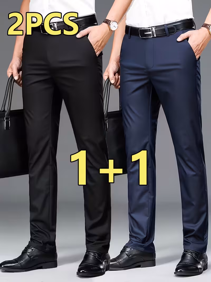 2 Peças Calças Sociais Masculinas Profissionais.