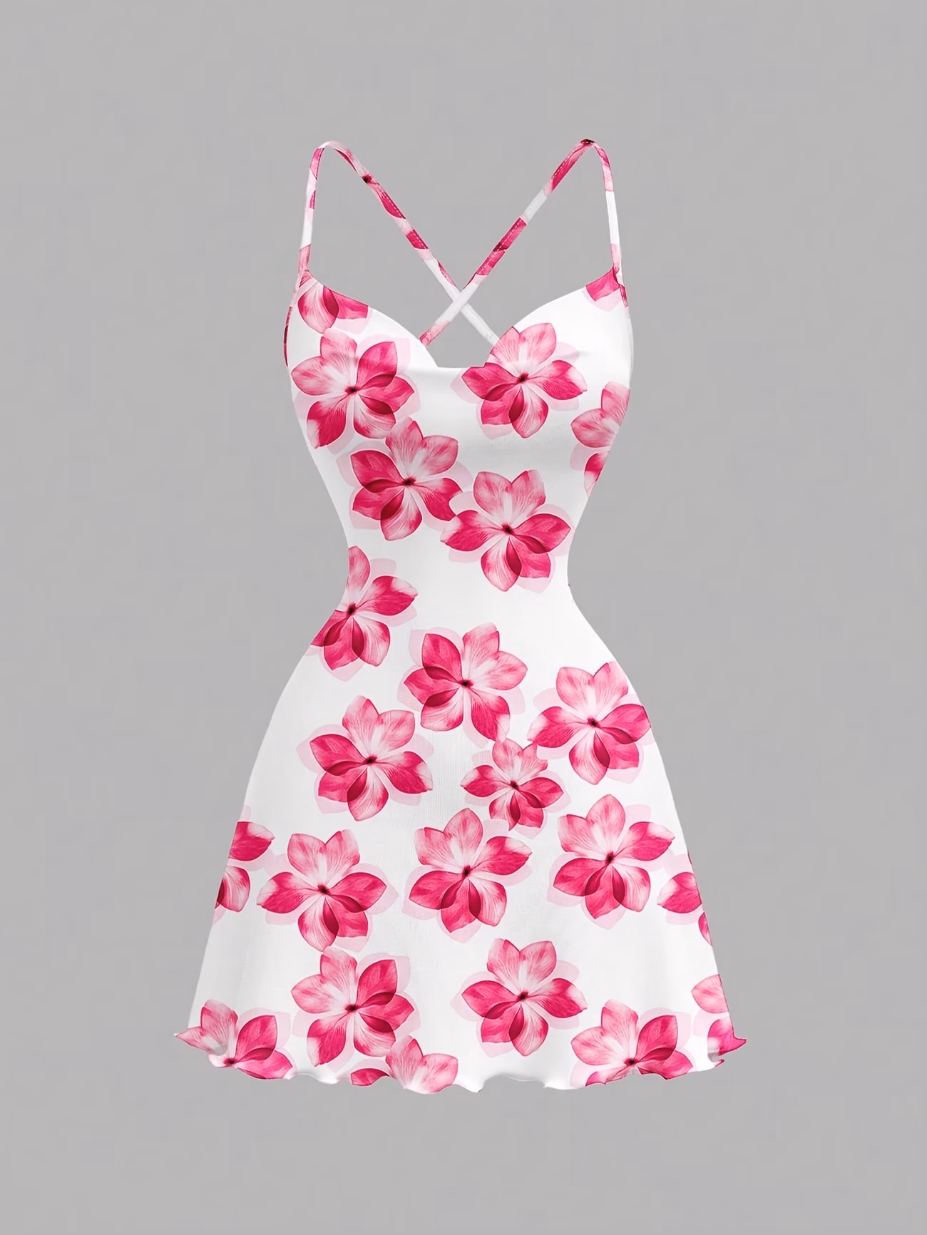 Vestido de Verão Feminino Casual de Praia com Decote aos Ombros e Estampado Floral, Sem Costas, Corte em A