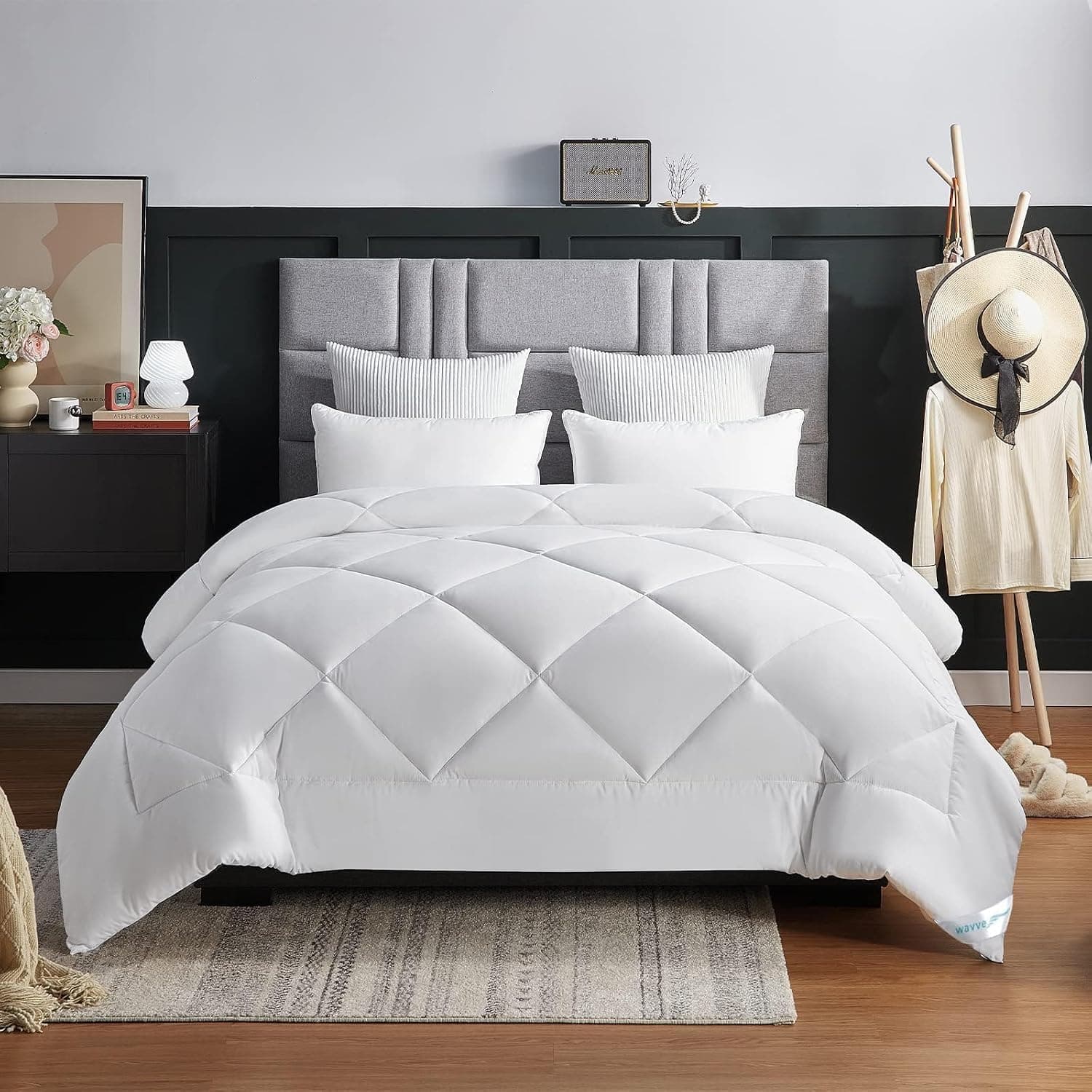 WAVVE Edredão Nórdico com Enchimento 220x240 cm para Cama 135/150, Edredão de Fibra 450gr/m², Macio, Respirável para Inverno (240x220 cm)