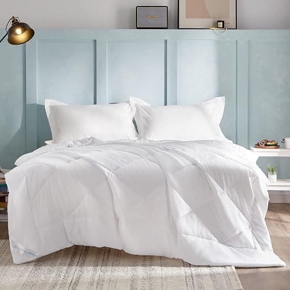 WAVVE Edredão leve, 220 x 240 cm, cama de 135/150, branco, enchimento nórdico de fibra oca, macio e respirável, ideal para a primavera, verão e outono