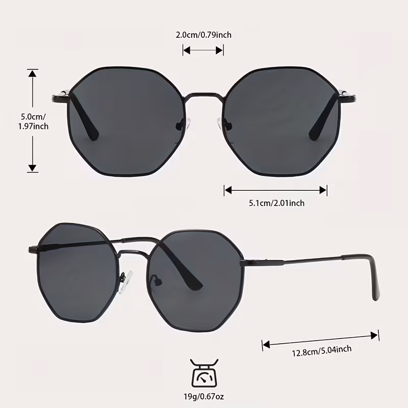 Conjunto de Óculos Feminino da Moda com 5 Peças, Estilos Simples e Versáteis
