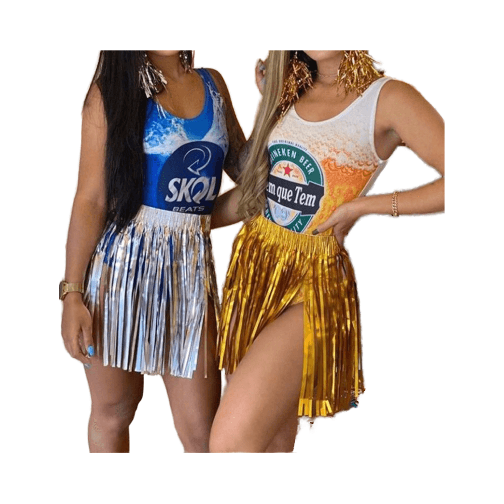 Nova Saia Meia-Longa Acrílica Brilhante Estilo Chuva Colorida para Adultos e Crianças, Ecológica, Estilo Líder de Torcida, Artigos