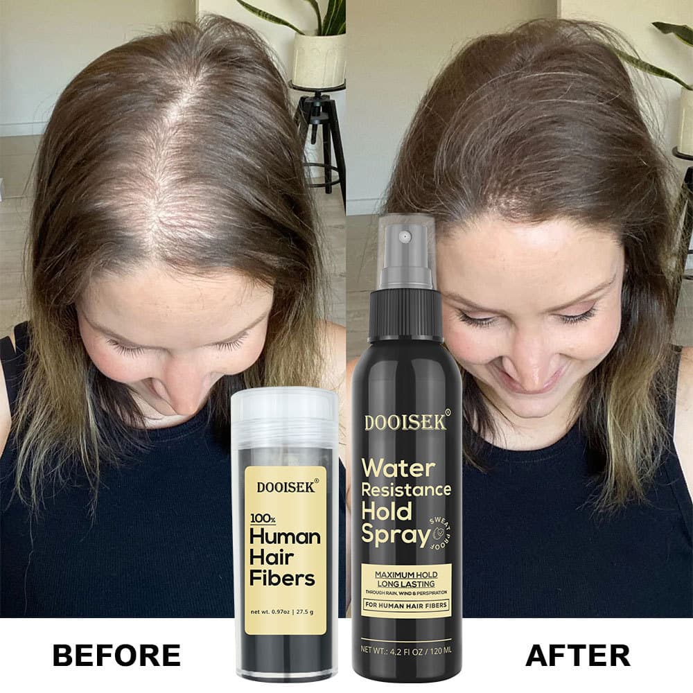 Aplicador de Pó de Fibra Capilar Espessa e Impermeável, Extensões de Cabelo Natural Premium para Homens e Mulheres