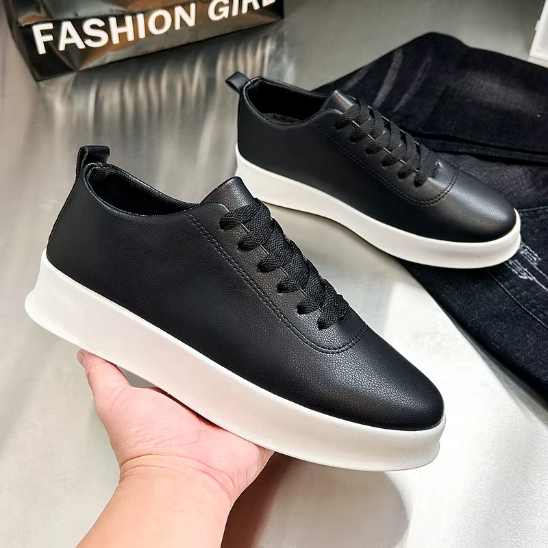Sapatos masculinos novos de outono, modelo masculino moderno, leves e compactos, brancos, estilo skate, esportivos e casuais