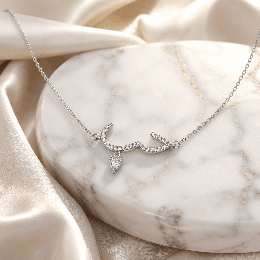Colar de Prata 925 Kaanjewelry com Design de Onda e Zircônia Cúbica em Forma de Gota, Hipoalergênico e Delicado
